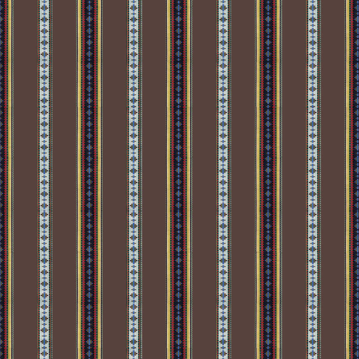 Rayure Broderie - Brun - BRUNSCHWIG & FILS Tela