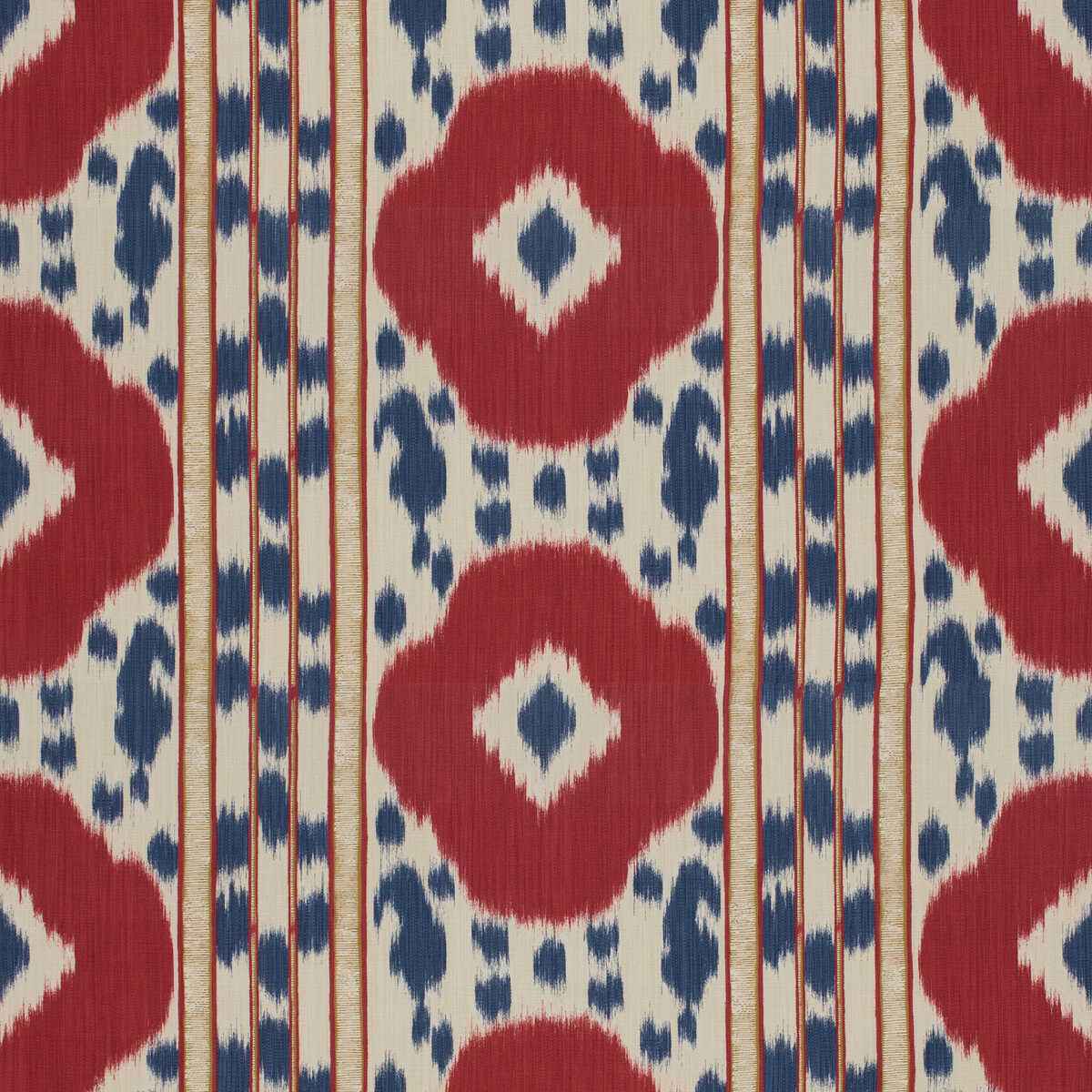80151781950 Varkala Print Red Blue Brunschwig Fils Fabric - BRUNSCHWIG & FILS Fabric