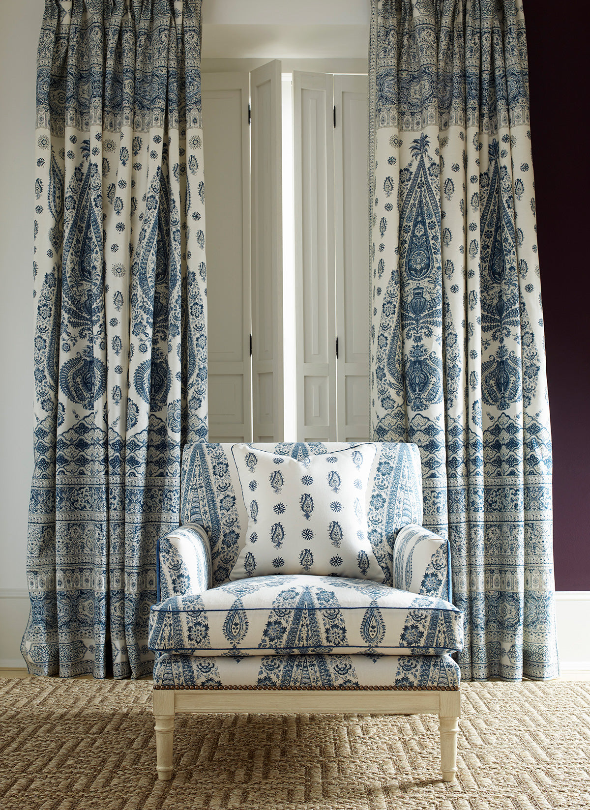 Onam Paisley - Indigo - Brunschwig & Fils Fabric
