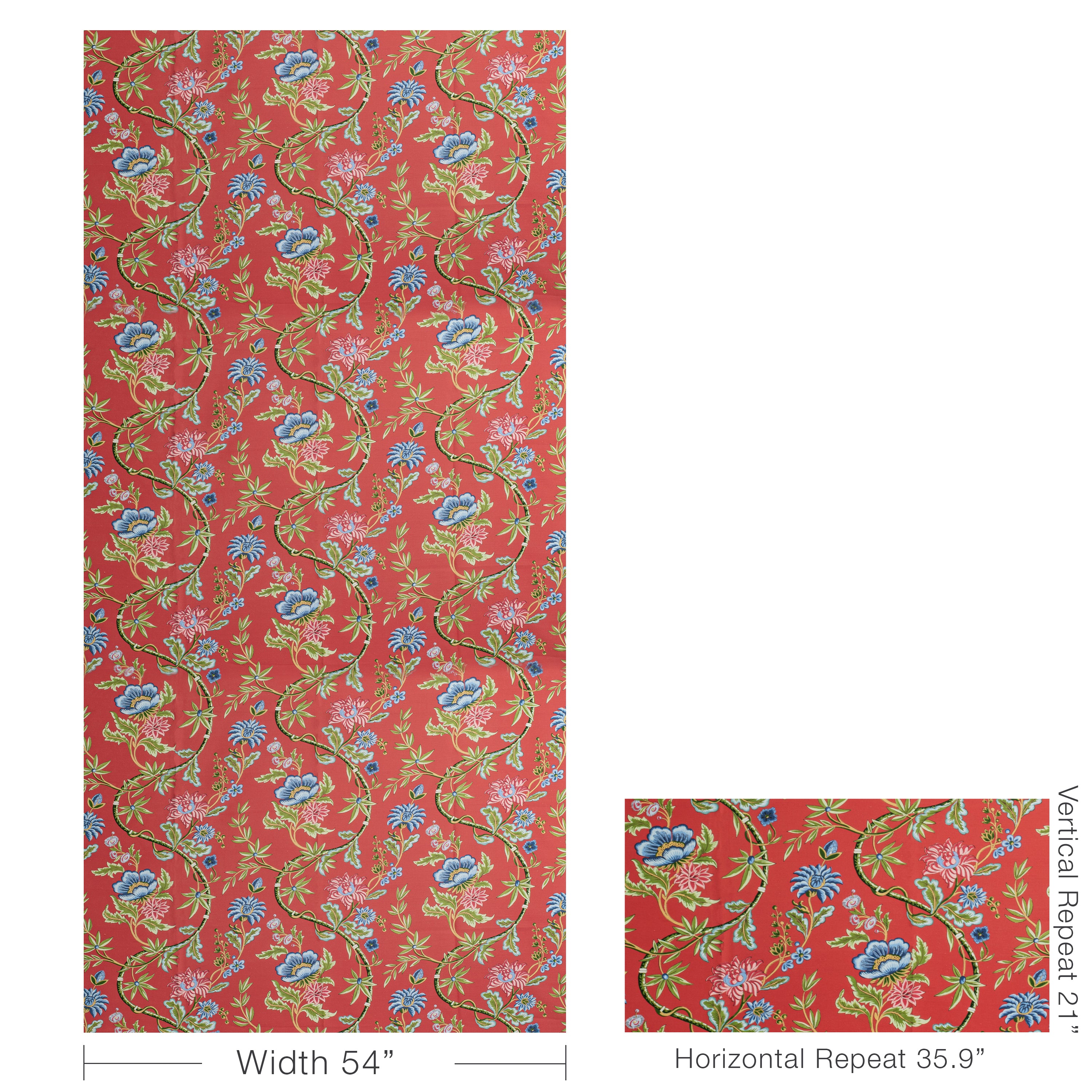 Veronique Print - Red - Brunschwig & Fils Fabric