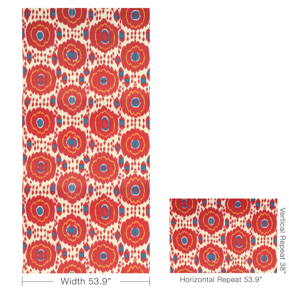 Mayenne Print - Red - BRUNSCHWIG & FILS Tela