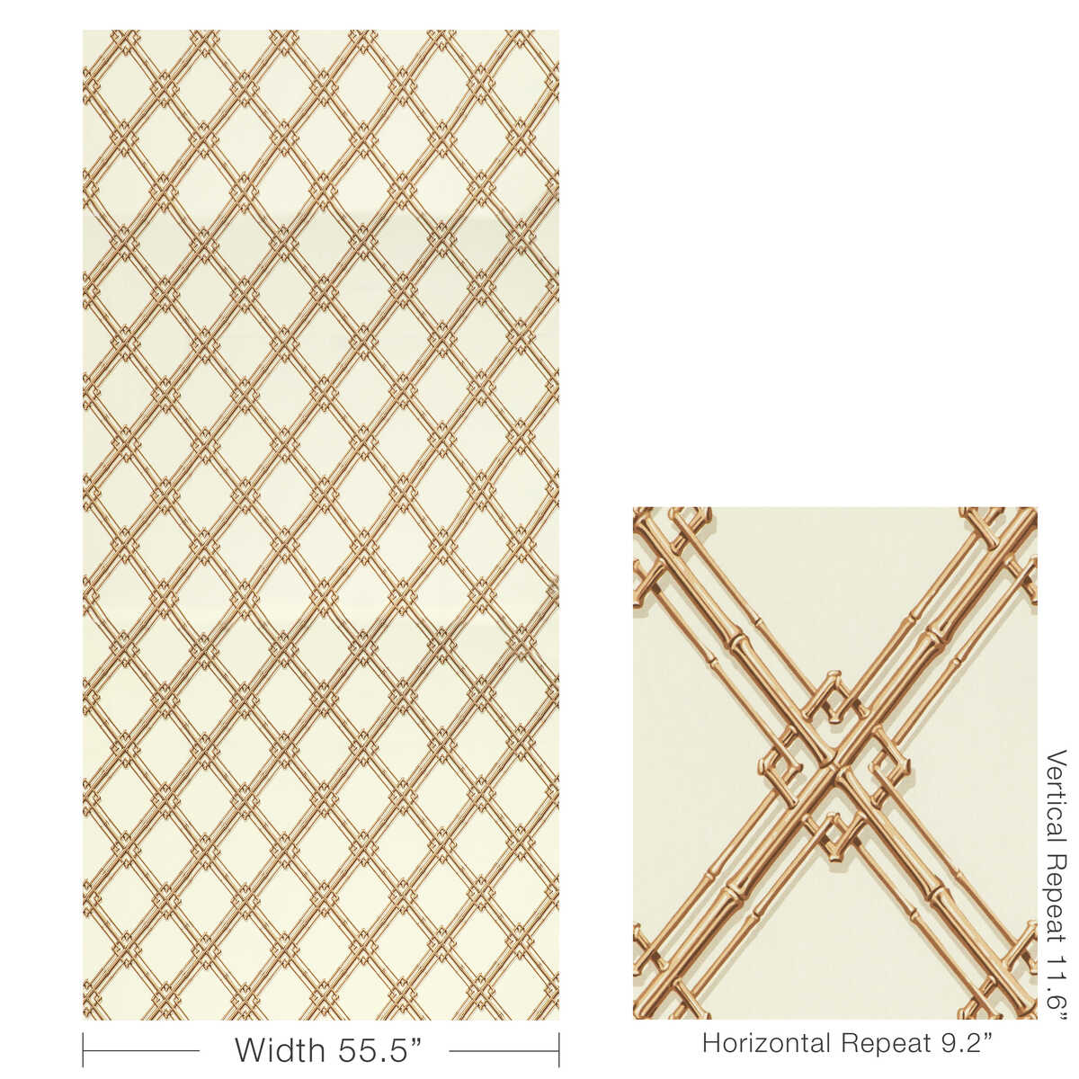 Le Bambou Print - Gold - BRUNSCHWIG & FILS Fabric