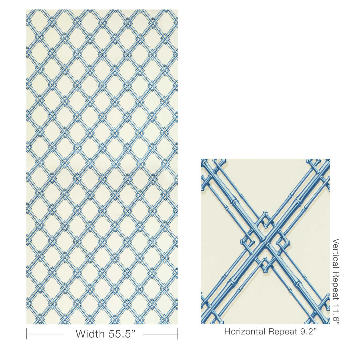 Le Bambou Print - Blue - BRUNSCHWIG & FILS Fabric