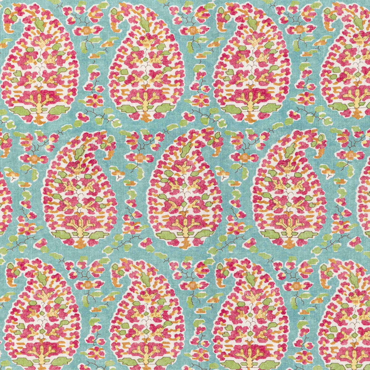 Rougier Print - Aqua - BRUNSCHWIG & FILS Fabric