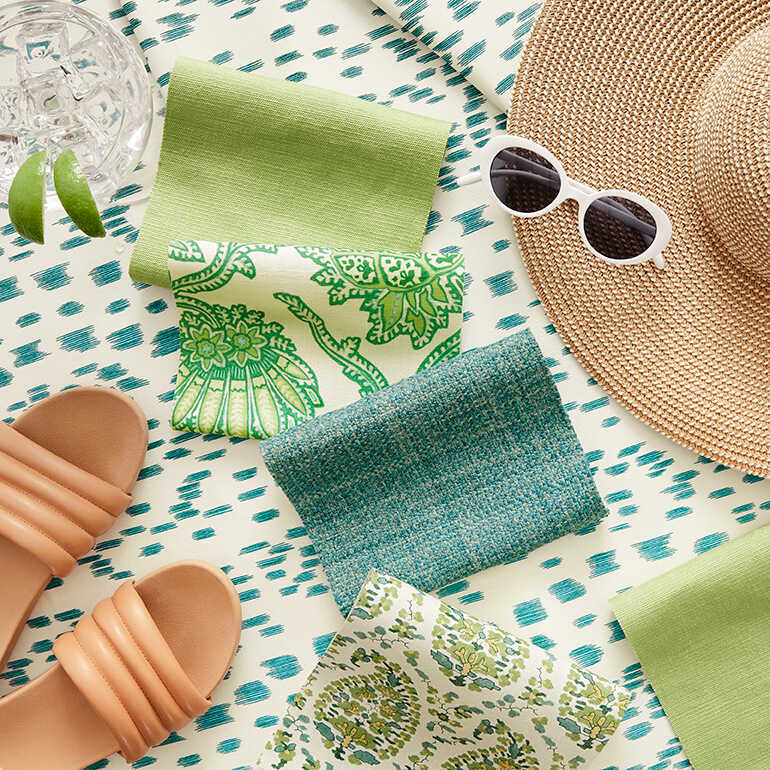 Les Touches Ii - Teal - BRUNSCHWIG & FILS Fabric