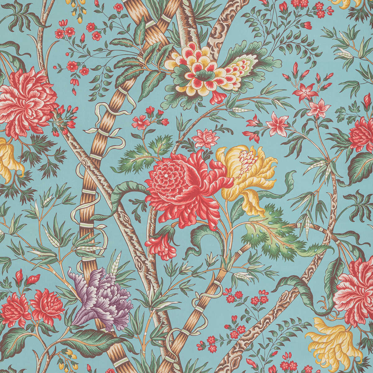 Luberon Print - Aqua/Multi - BRUNSCHWIG & FILS Fabric