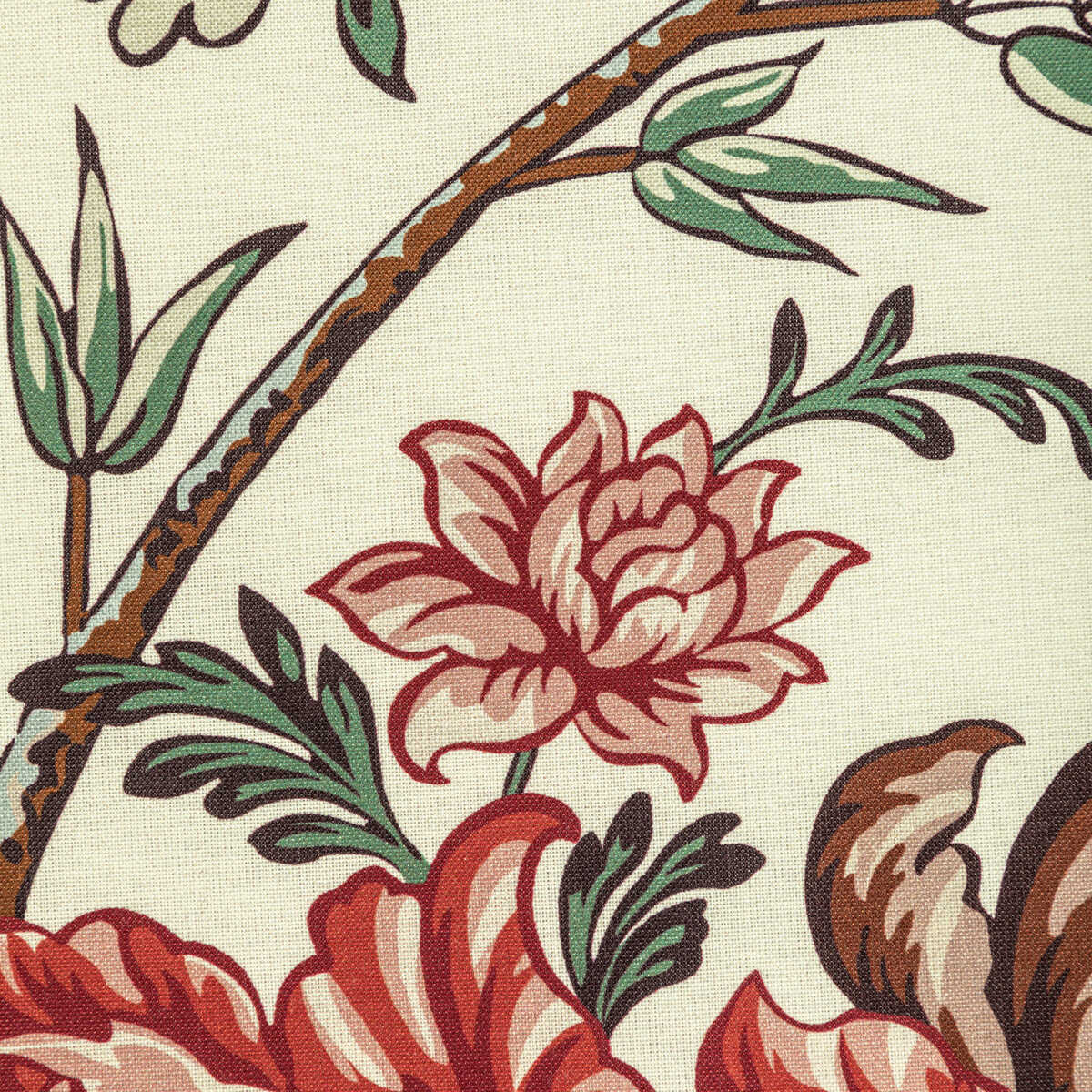 Luberon Print - Red/Teal - BRUNSCHWIG & FILS Fabric