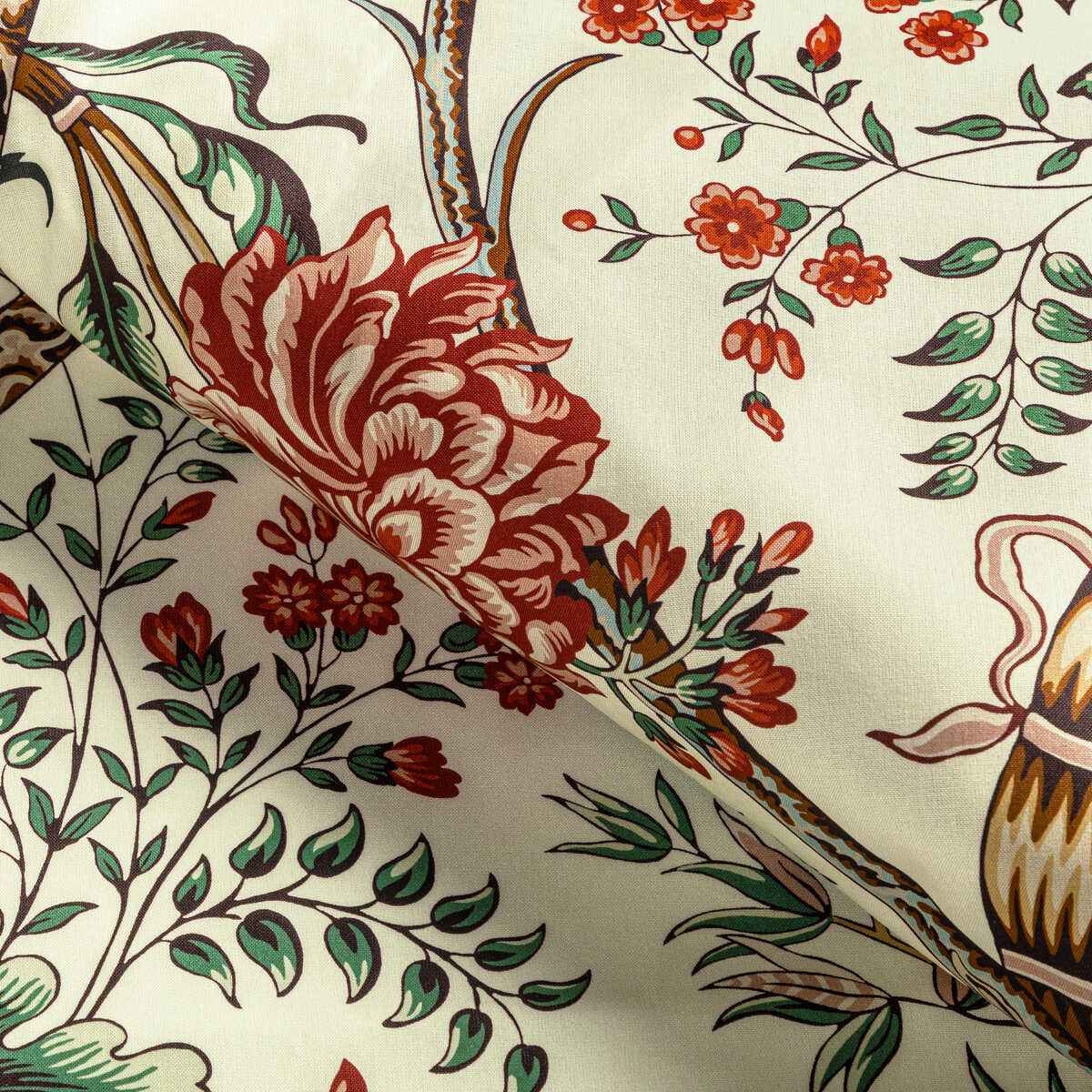 802210019130 Luberon Print Red Teal Brunschwig Fils Fabric - BRUNSCHWIG & FILS Fabric