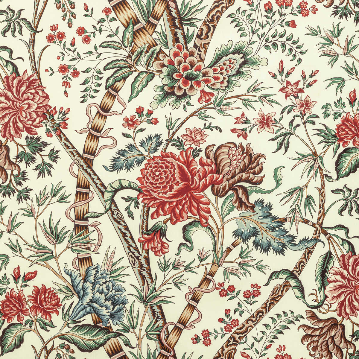 Luberon Print - Red/Teal - BRUNSCHWIG & FILS Fabric