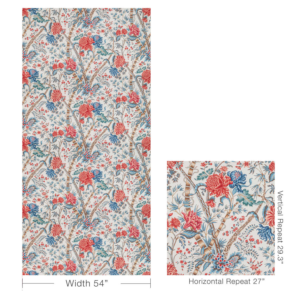 Luberon Print - Red/Blue - BRUNSCHWIG & FILS Fabric