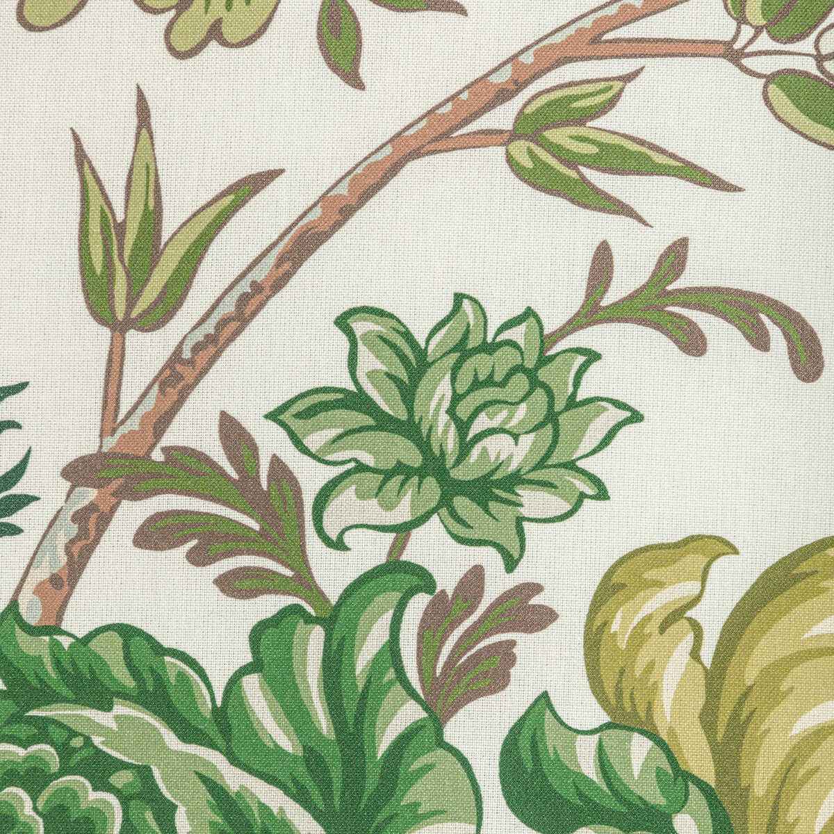 80221003330 Luberon Print Green Leaf Brunschwig Fils Fabric - BRUNSCHWIG & FILS Fabric