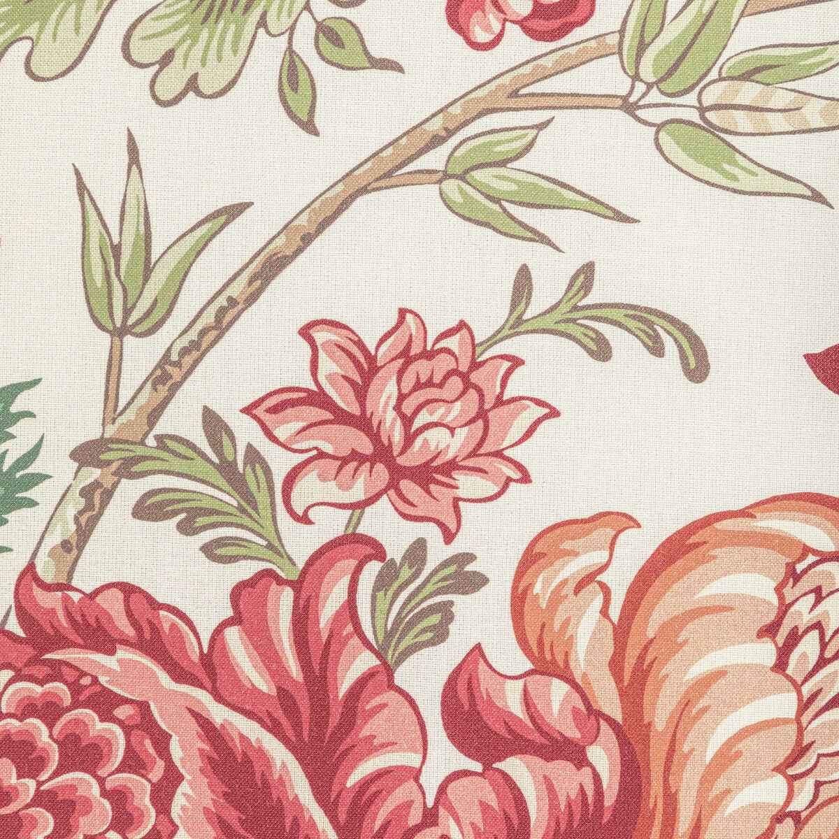 8022100730 Luberon Print Berry Leaf Brunschwig Fils Fabric - BRUNSCHWIG & FILS Fabric