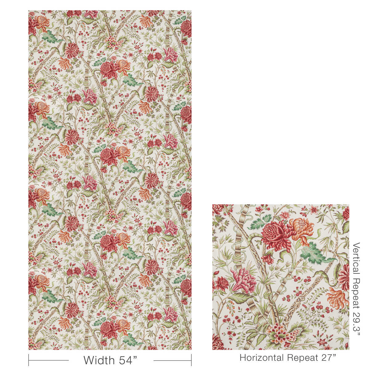Luberon Print - Berry/Leaf - BRUNSCHWIG & FILS Fabric