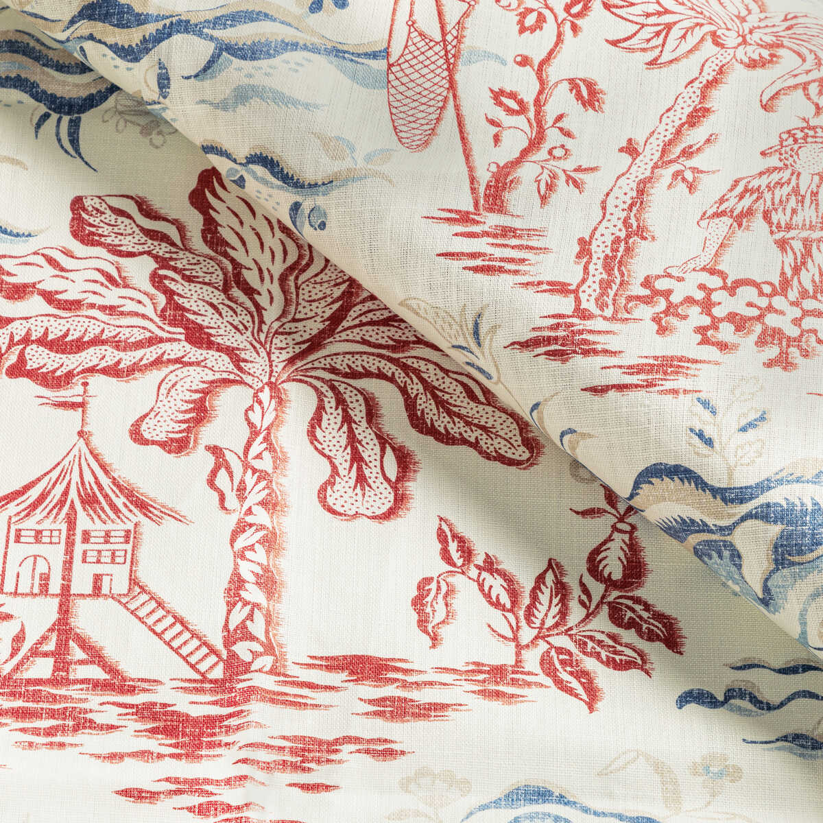 Valensole Print - Red/Blue - BRUNSCHWIG & FILS Fabric