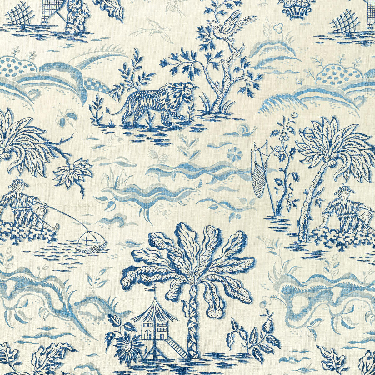 Valensole Print - Navy/Sky - Brunschwig & Fils Fabric