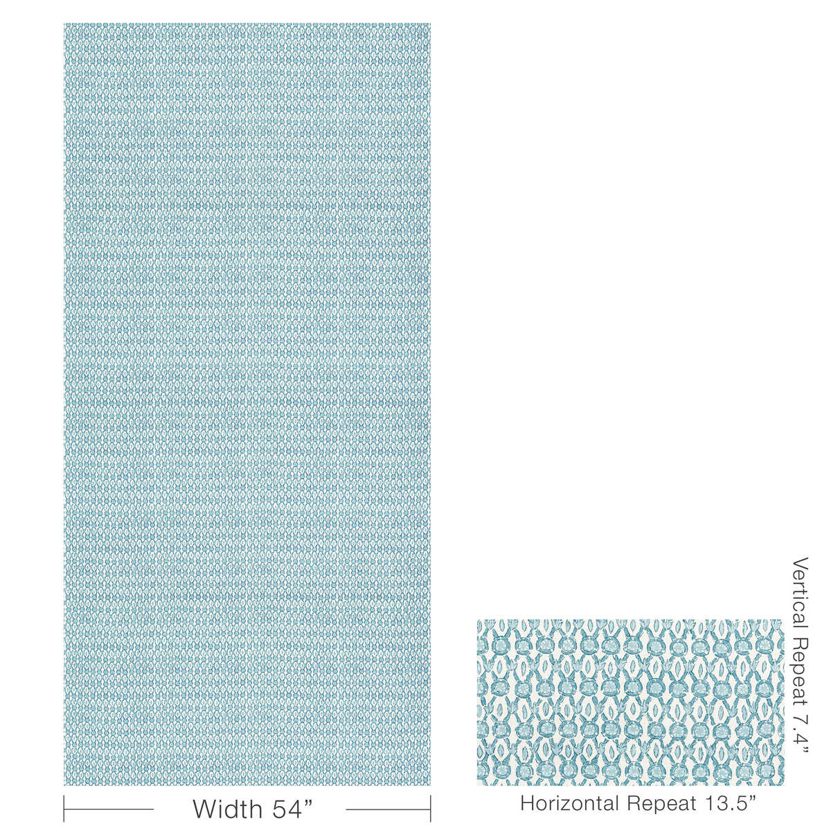 Galon Print - Aqua - BRUNSCHWIG & FILS Fabric