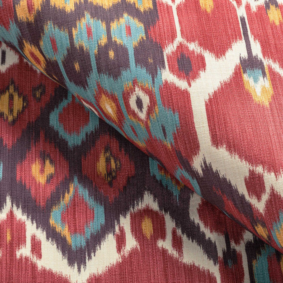 Bonnieux Print - Berry/Aqua - BRUNSCHWIG & FILS Fabric