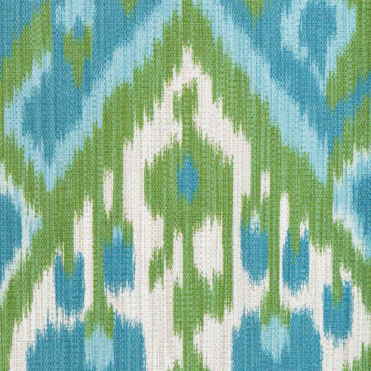 80221043530 Bonnieux Print Aqua Leaf Brunschwig Fils Fabric - BRUNSCHWIG & FILS Fabric