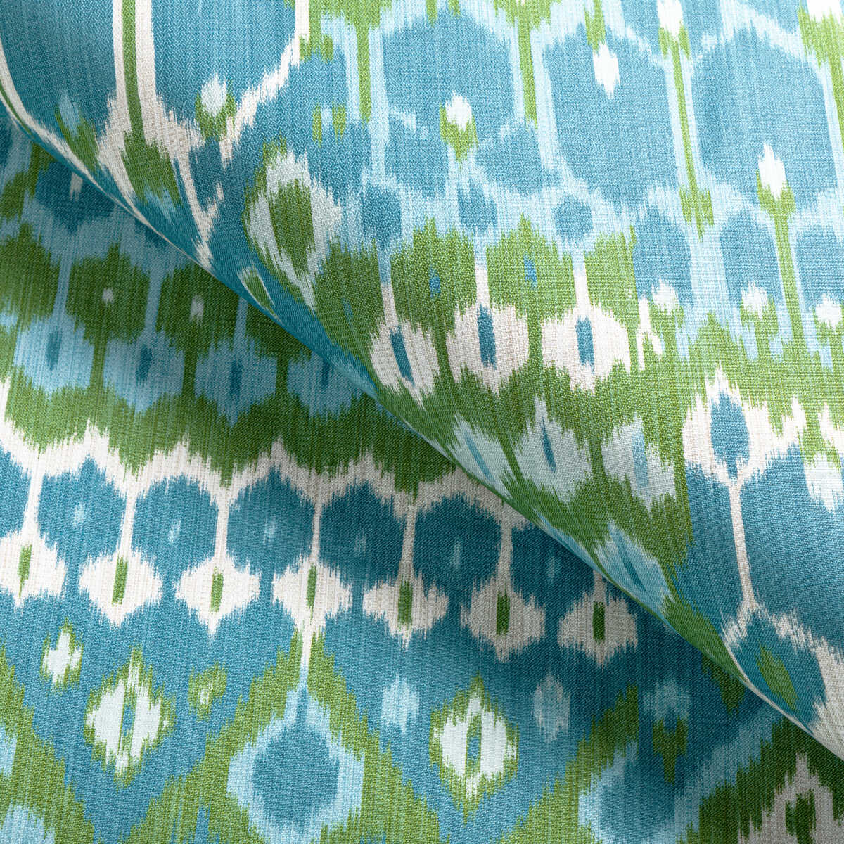 Bonnieux Print - Aqua/Leaf - BRUNSCHWIG & FILS Fabric