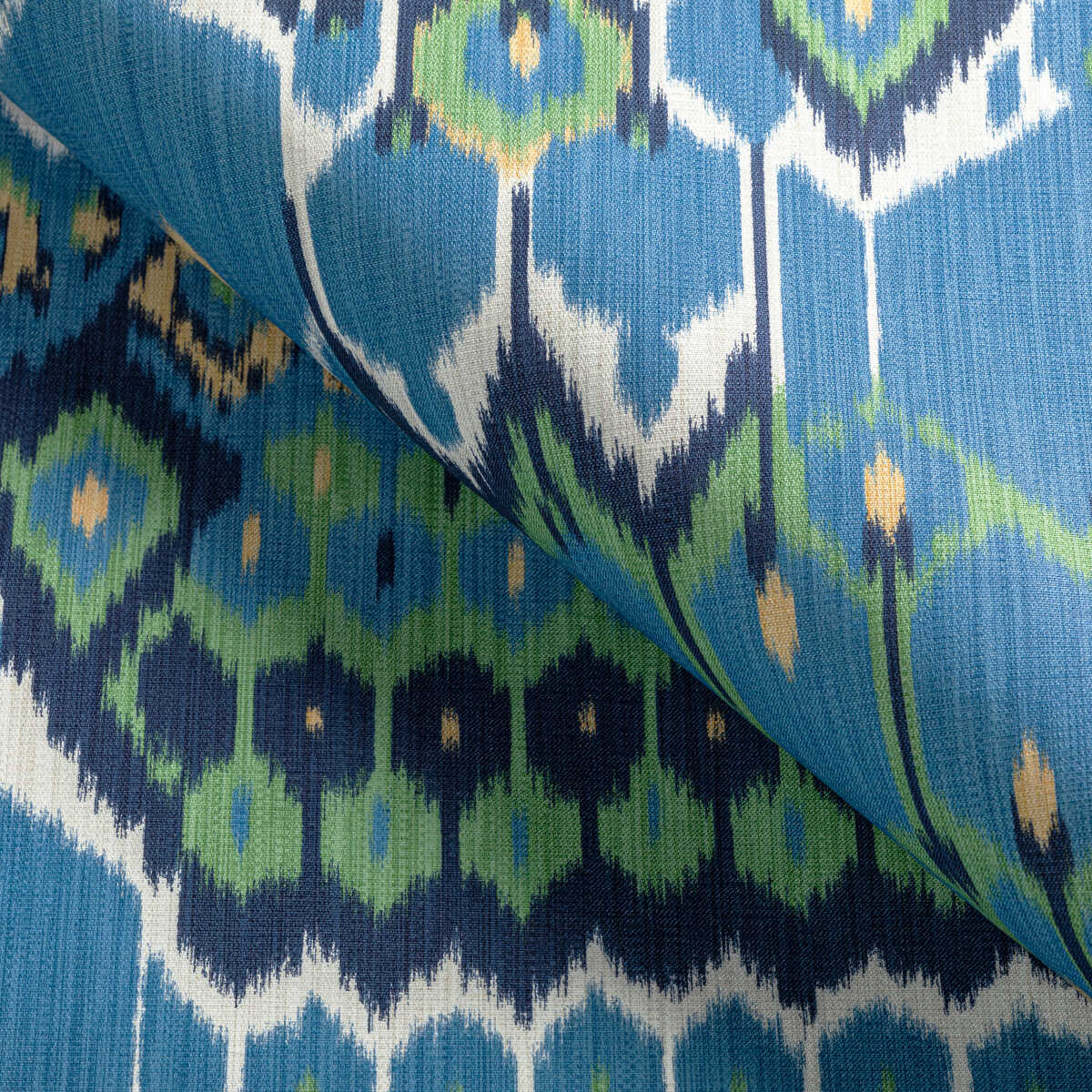 Bonnieux Print - Blue/Leaf - BRUNSCHWIG & FILS Fabric