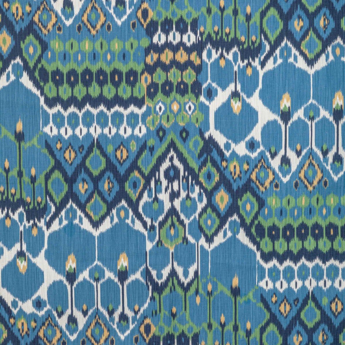 Bonnieux Print - Blue/Leaf - BRUNSCHWIG & FILS Fabric