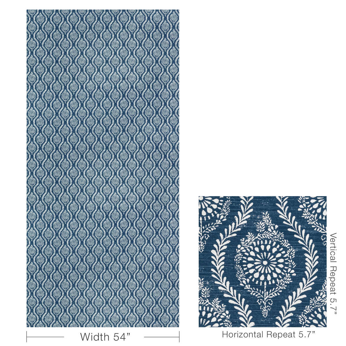Marindol Print - Blue - BRUNSCHWIG & FILS Fabric