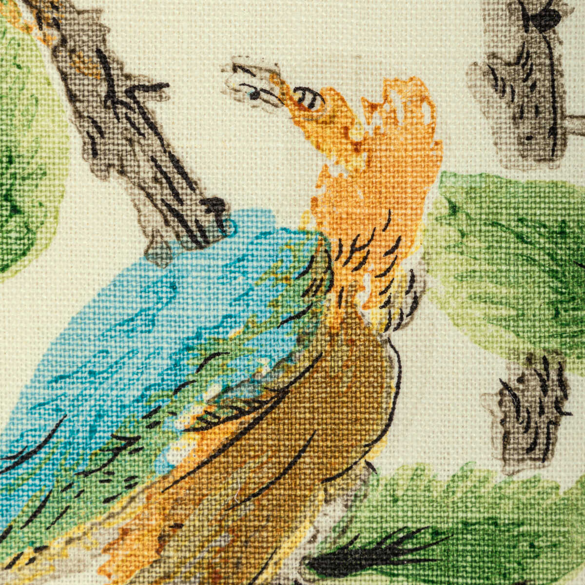 Gastaud Print - Gold/Leaf - BRUNSCHWIG & FILS Fabric