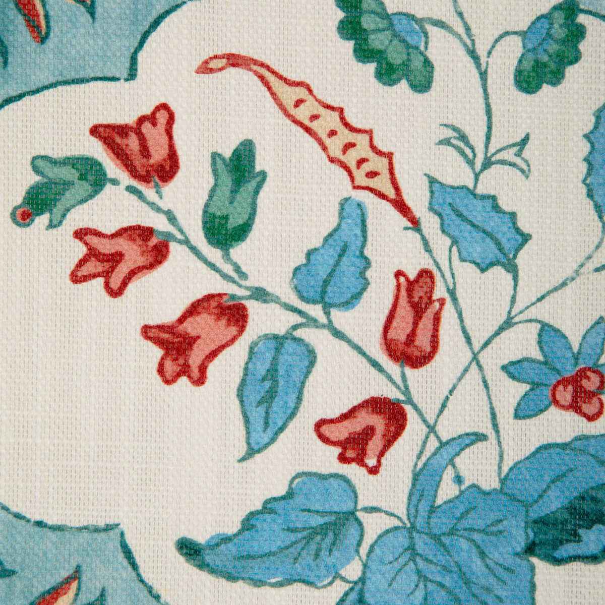 80231023530 Ventoux Print Teal Rose Brunschwig Fils Fabric - BRUNSCHWIG & FILS Fabric