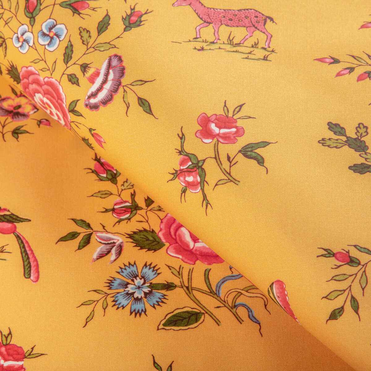 80231039400 Aurel Print Gold Red Brunschwig Fils Fabric - BRUNSCHWIG & FILS Fabric