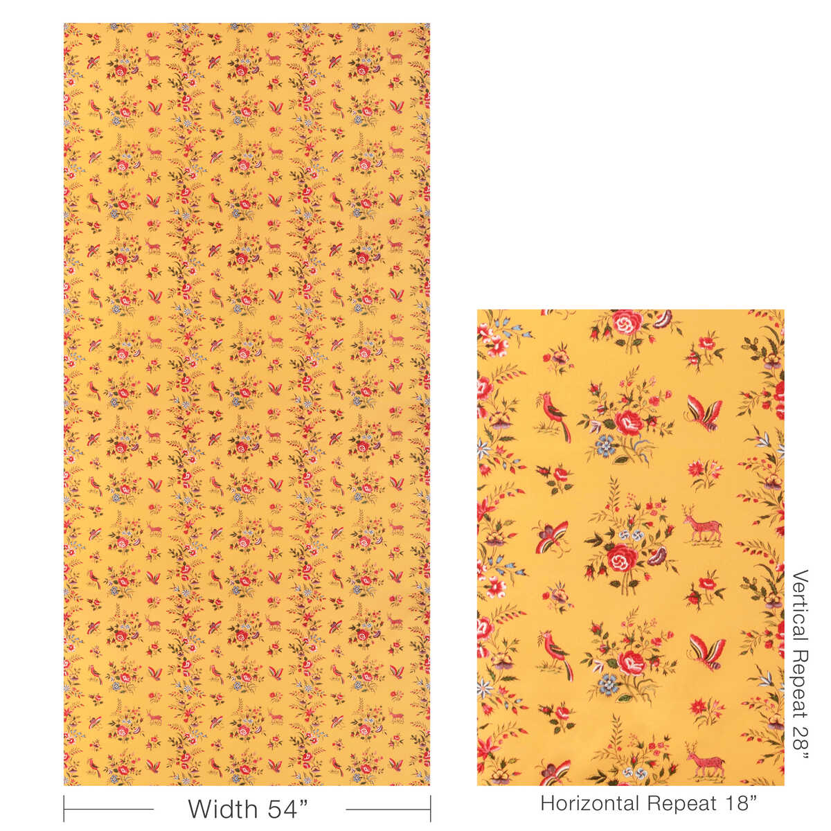 Aurel Print - Gold/Red - BRUNSCHWIG & FILS Fabric
