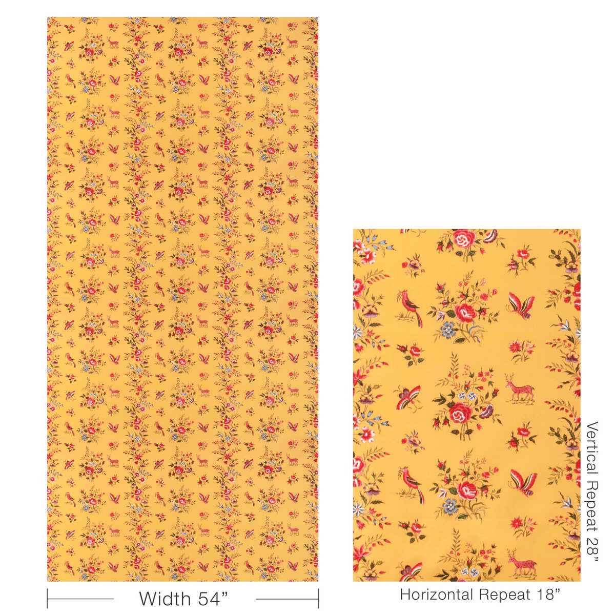 80231039400 Aurel Print Gold Red Brunschwig Fils Fabric - BRUNSCHWIG & FILS Fabric