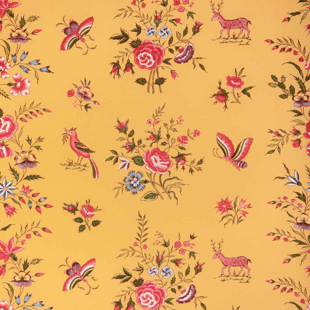 80231039400 Aurel Print Gold Red Brunschwig Fils Fabric - BRUNSCHWIG & FILS Fabric