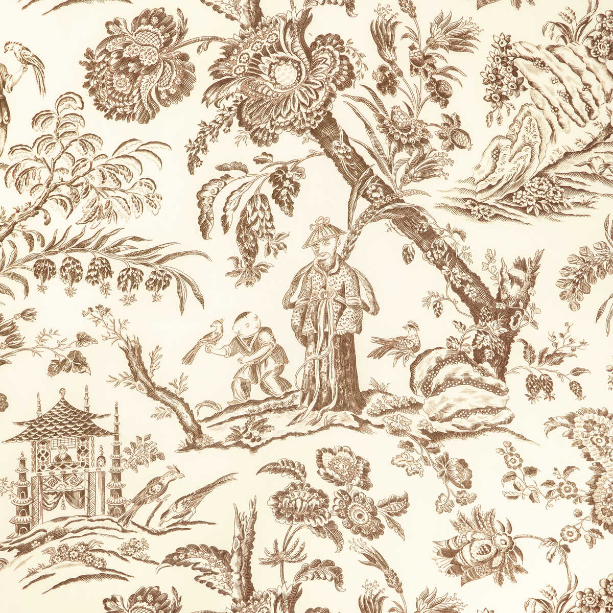 Marcel Print - Brown - BRUNSCHWIG & FILS Tela
