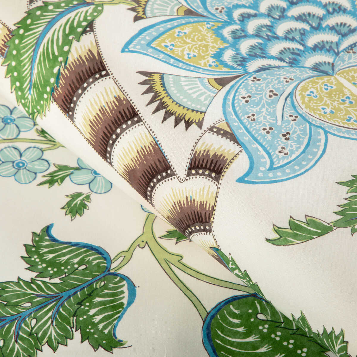 Cadenet Print - Aqua/Leaf - BRUNSCHWIG & FILS Fabric