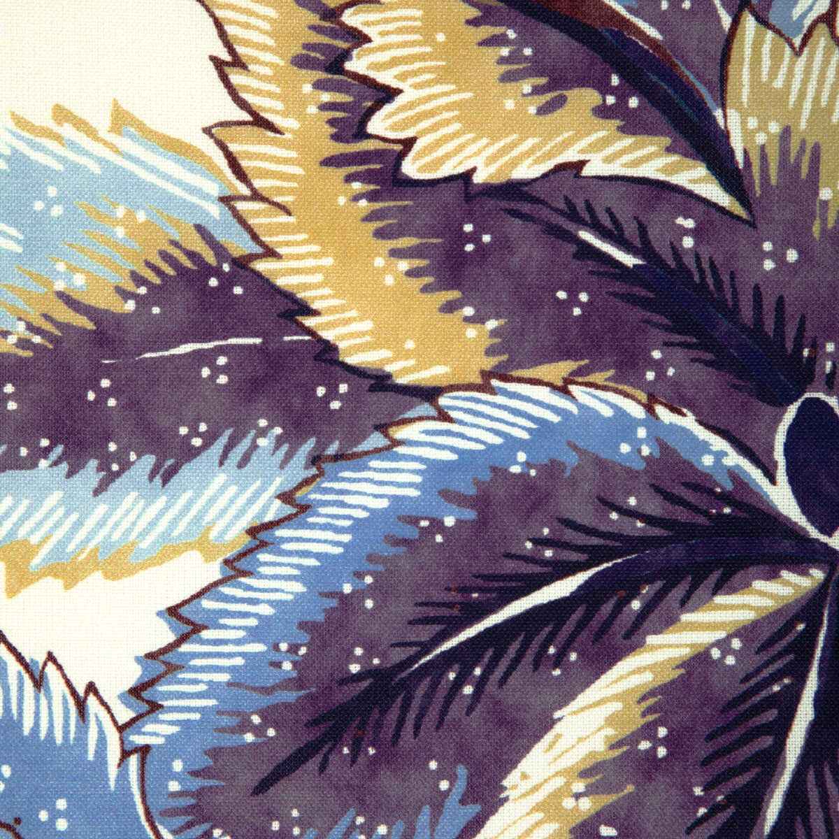 8023105540 Cadenet Print Blue Gold Brunschwig Fils Fabric - BRUNSCHWIG & FILS Fabric