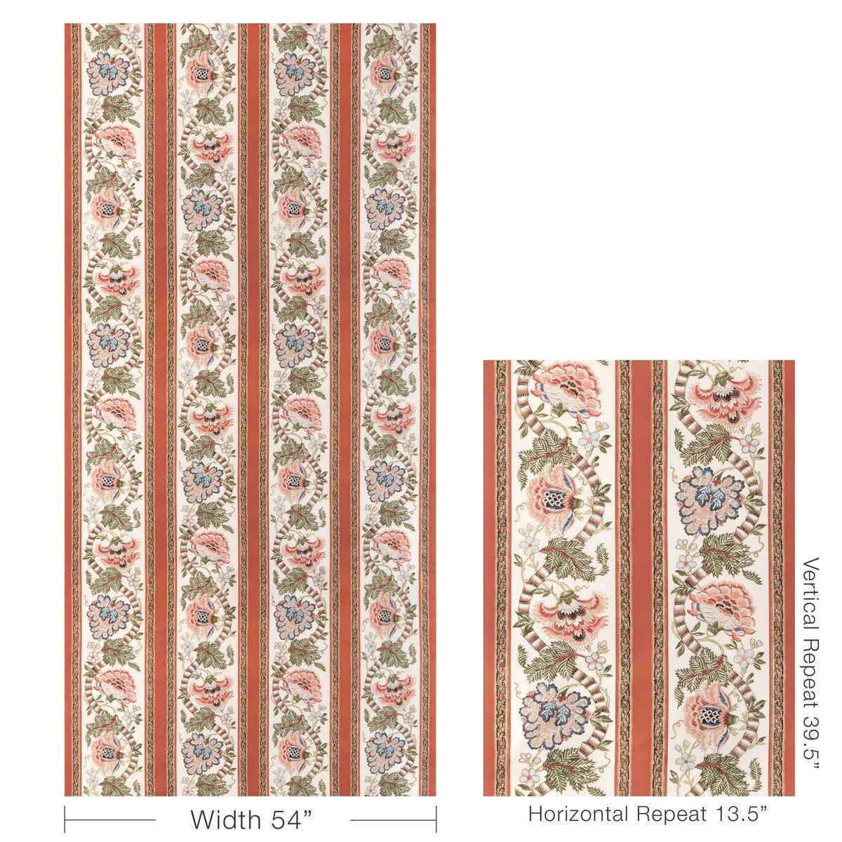 80231063120 Lauris Print Apricot Sage Brunschwig Fils Fabric - BRUNSCHWIG & FILS Fabric