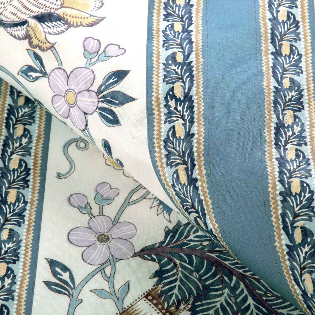 8023106540 Lauris Print Blue Gold Brunschwig Fils Fabric - BRUNSCHWIG & FILS Fabric