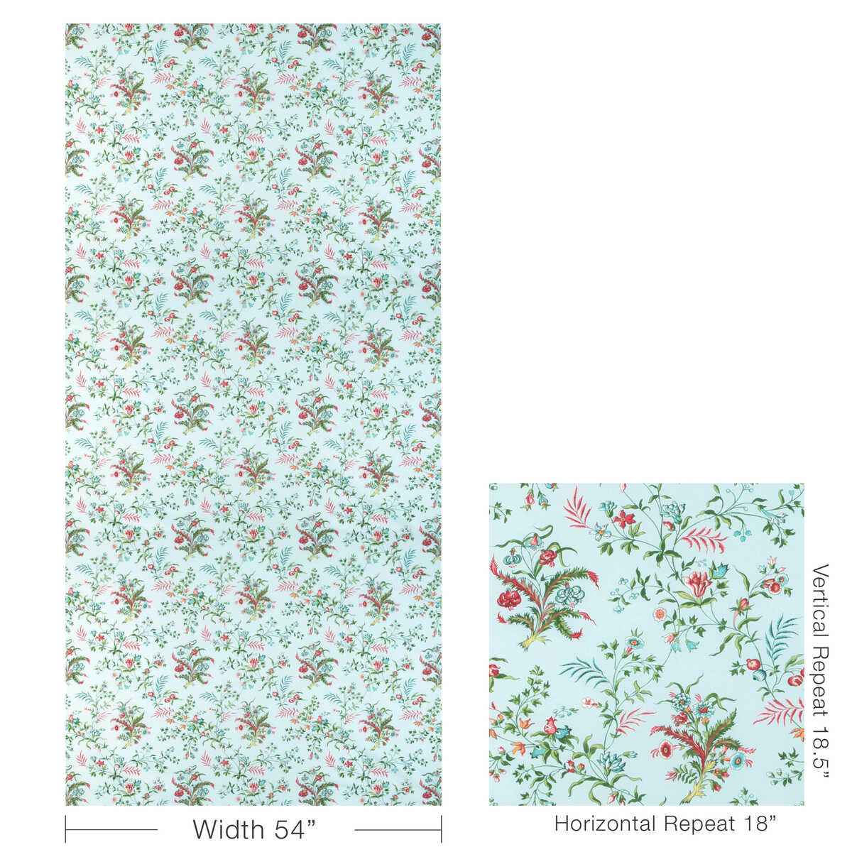 80231071530 Chancay Print Sky Leaf Brunschwig Fils Fabric - BRUNSCHWIG & FILS Fabric