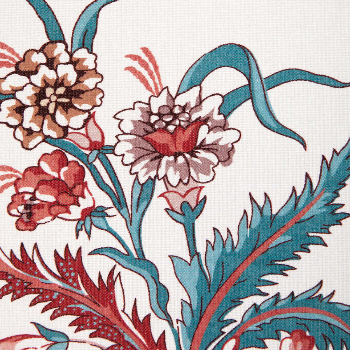 Chancay Print - Teal/Rose - BRUNSCHWIG & FILS Fabric