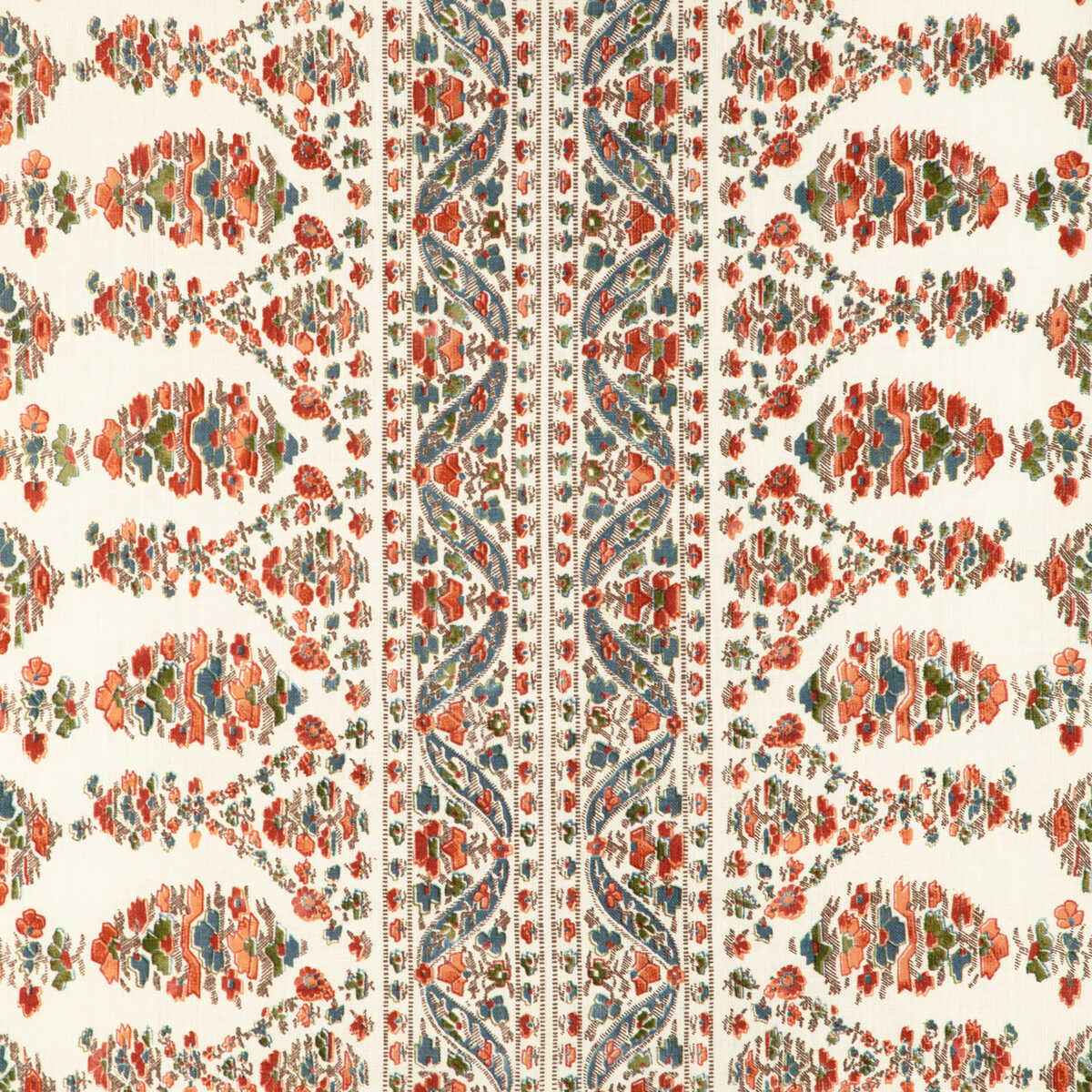 80231085120 Visan Print Sky Coral Brunschwig Fils Fabric - BRUNSCHWIG & FILS Fabric