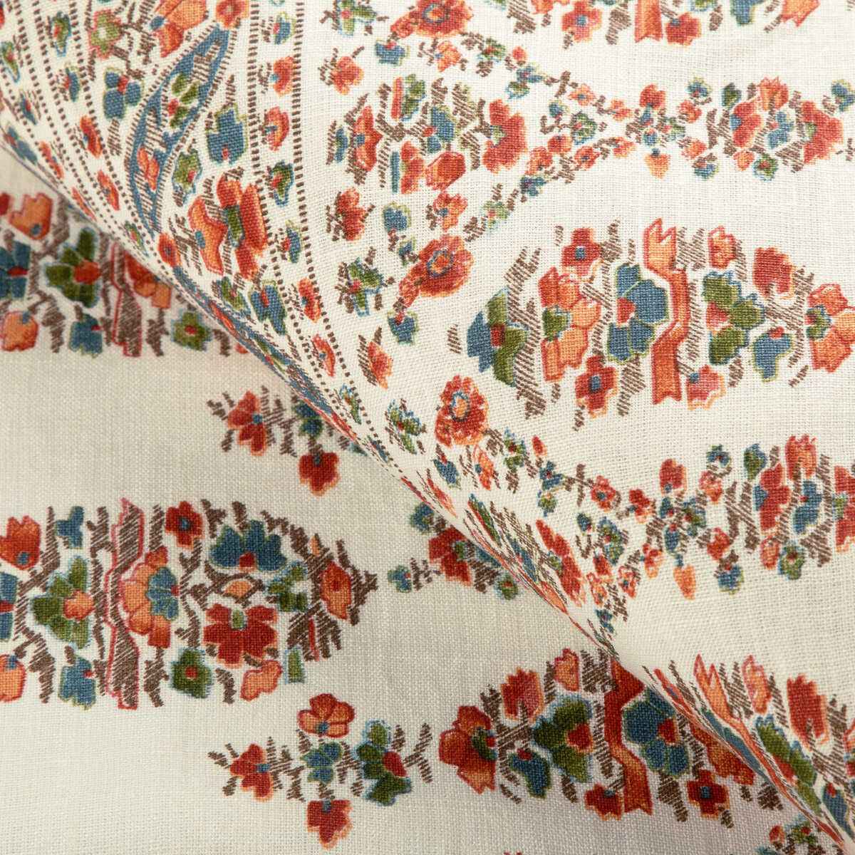 80231085120 Visan Print Sky Coral Brunschwig Fils Fabric - BRUNSCHWIG & FILS Fabric