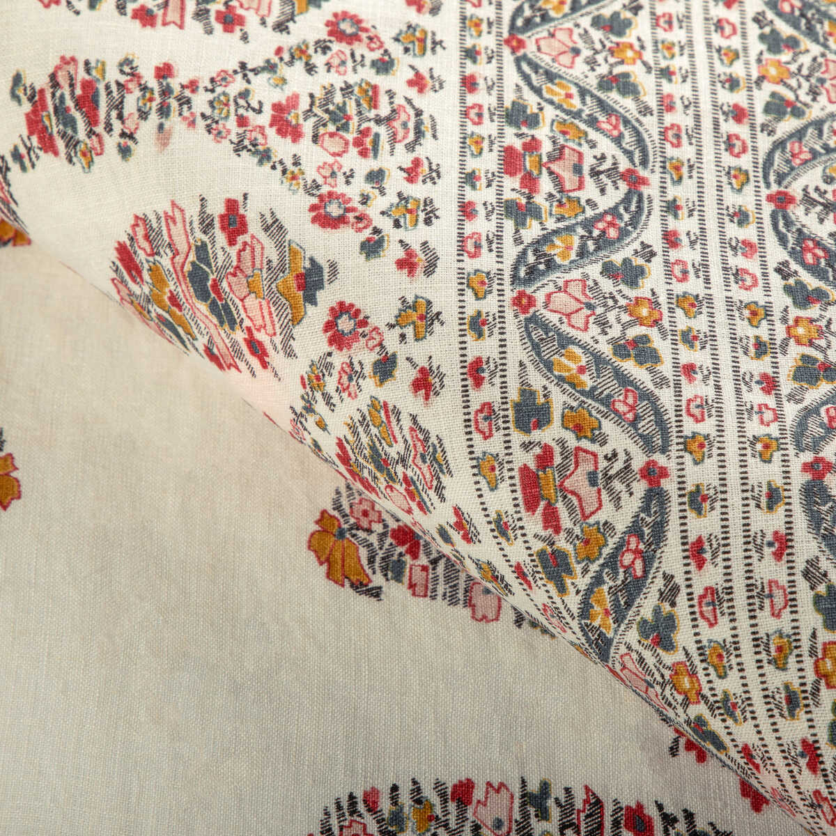 Visan Print - Teal/Rose - BRUNSCHWIG & FILS Fabric