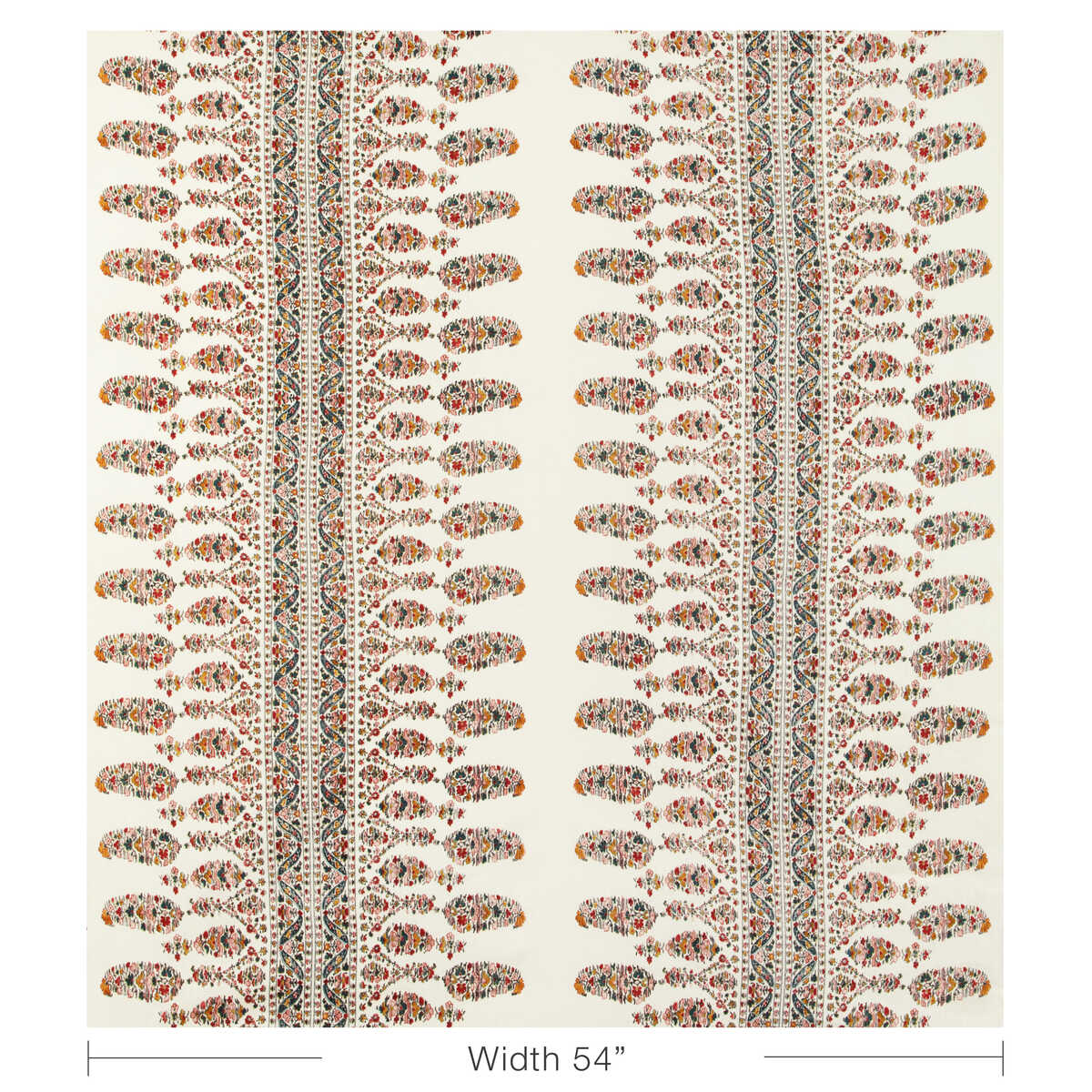 Visan Print - Teal/Rose - BRUNSCHWIG & FILS Fabric