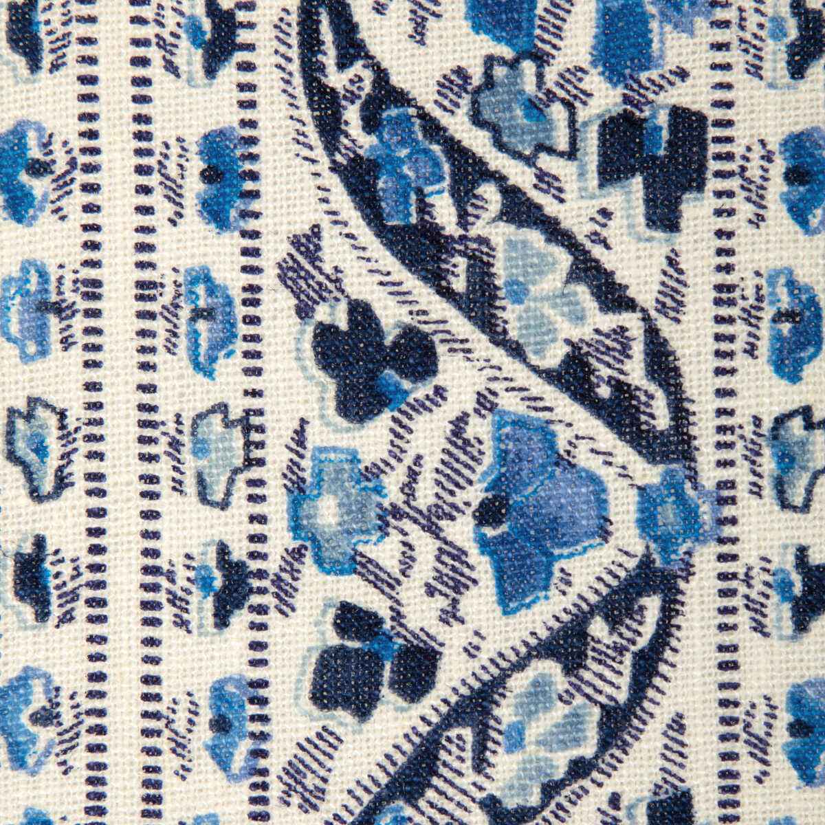 80231085500 Visan Print Navy Sky Brunschwig Fils Fabric - BRUNSCHWIG & FILS Fabric