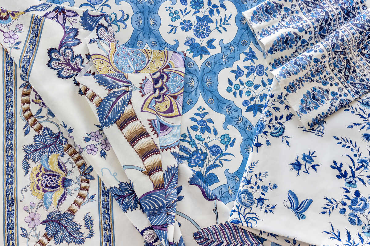 Visan Print - Navy/Sky - BRUNSCHWIG & FILS Fabric