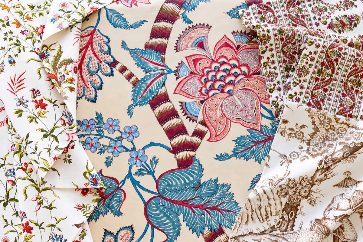 Visan Print - Rose/Leaf - BRUNSCHWIG & FILS Fabric