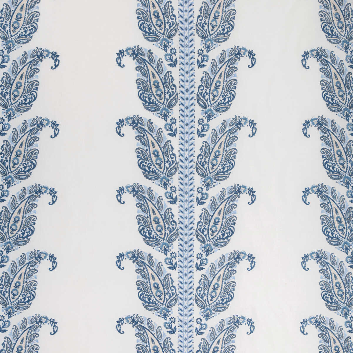 Yara Paisley Emb - Sky - BRUNSCHWIG & FILS Fabric