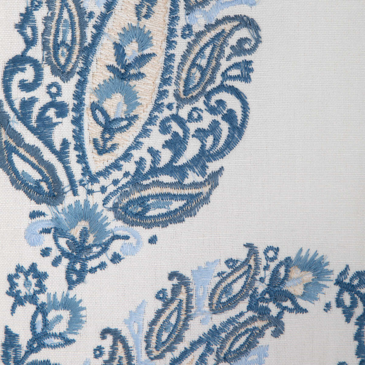 Yara Paisley Emb - Sky - BRUNSCHWIG & FILS Fabric