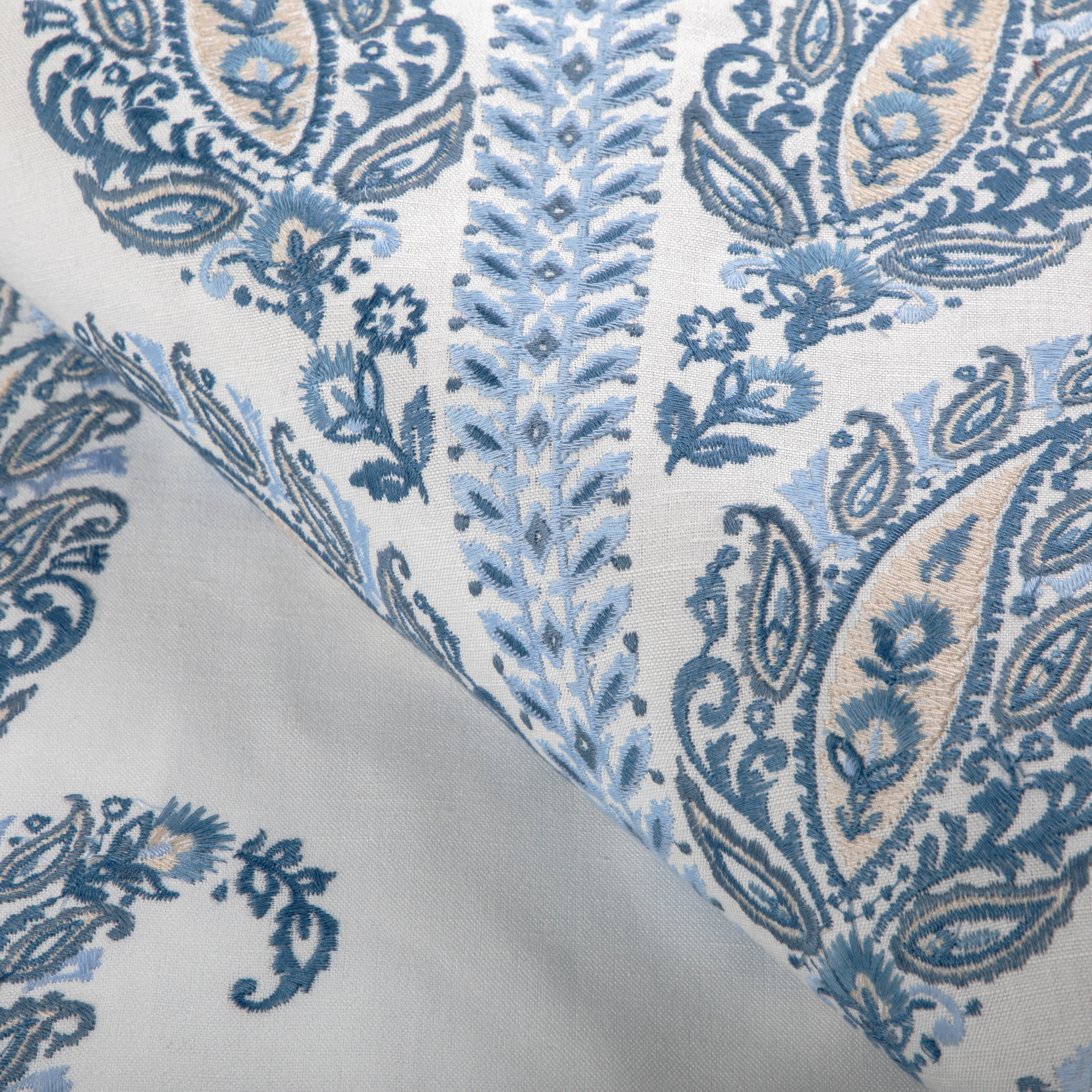 Yara Paisley Emb - Sky - Brunschwig & Fils Fabric
