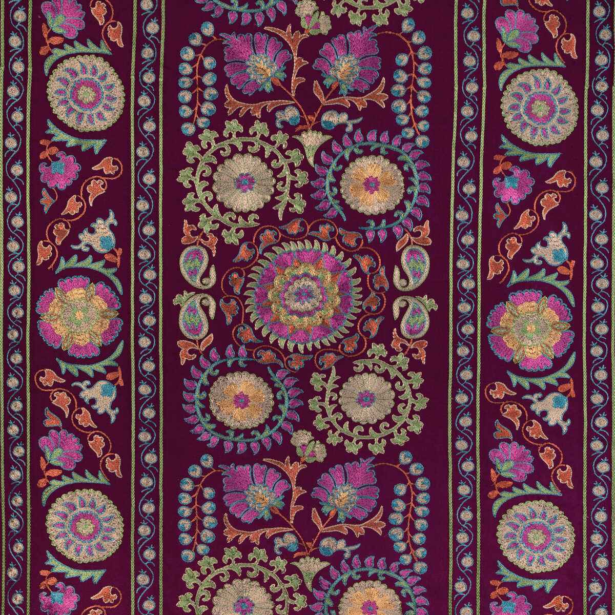 80231133100 Saanvi Emb Plum Leaf Brunschwig Fils Fabric - BRUNSCHWIG & FILS Fabric